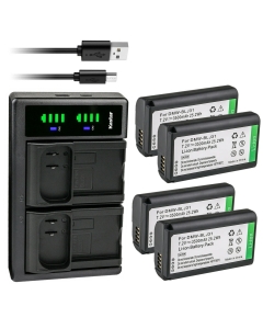 Kastar 4-Pack Battery and LTD2 USB Charger Compatible with Panasonic DMW-BLJ31, DMW-BLJ31e Battery, Panasonic LUMIX S1, LUMIX S1R, LUMIX S1H, DMW-BGS1R, LUMIX S Series Full-Frame Mirrorless Cameras