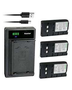 Kastar 3-Pack NP-55H Battery and LTD2 USB Charger Compatible with Sony CCD-35 CCD-335E CCD-366BR CCD-380 CCD-390 CCD-400 CCD-50E CCD-550 CCD-850 CCD-SC6E CCD-SC8E, CCD-FTX Series CCD-FX200E CCD-FX210