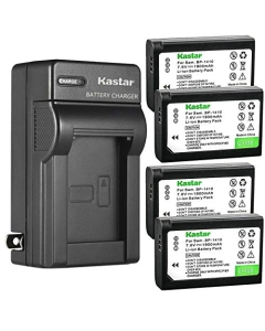 Kastar 4-Pack Battery and AC Wall Charger Replacement for Samsung BP-1410, BP1410, ED-BP1410 Battery, Samsung NX30, EV-NX30ZZBGBUS, WB2200, Digimax WB2200, WB2200BMBCL, WB2200F, Digimax WB2200F Camera