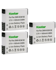 Kastar 3-Pack DMW-BCM13 Battery Replacement for Panasonic DMW-BCM13, DMW-BCM13E, DMW-BCM13PP Battery, Panasonic VSK0800, VSK0801 Charger, Panasonic Lumix DMC-ZS40 DMC-ZS40K DMC-ZS40S Camera