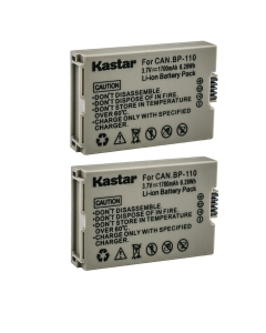 Kastar 2-Pack BP-110 Battery 3.7V 1700mAh Replacement for Canon VIXIA HF R27 HFR27, VIXIA HF R26 HFR26, VIXIA HF R206 HFR206, VIXIA HF R205 HFR205 Cameras