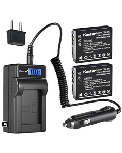 Kastar 2-Pack CGA-S007 Battery and LCD AC Charger Compatible with Panasonic CGA-S007 CGA-S007A CGA-S007A/1B CGA-S007E, CGR-S007, DMW-BCD10 Battery, Panasonic DE-A26, DE-A45, DE-A45BC, DE-A46 Charger