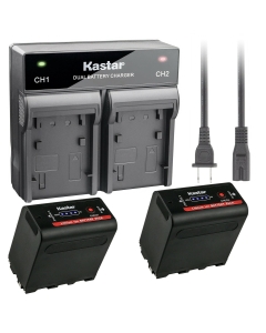 Kastar 2 Pack Battery and Dual Rapid Charger for Sony NP-F980 Pro NP-F960 CCD-TRV45 CCD-TRV46 CCD-TRV47 CCD-TRV48 CCD-TRV49 CCD-TRV51 CCD-TRV510 CCD-TRV517 CCD-TRV54 CCD-TRV55 CCD-TRV56 CCD-TRV57