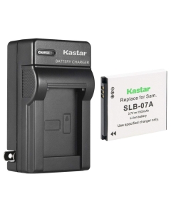Kastar 1-Pack SLB-07A Battery and AC Wall Charger Replacement for Samsung SLB-07 SLB07, SLB-07A SLB07A, SLB-07B SLB07B, EA-SLB07 4302-001227 Battery, Samsung SBC-07A, SBC-L11 Charger