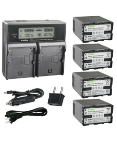 Kastar 4-Pack BP-U60 / BP-U66 Battery and AC LCD Dual Fast Charger Compatible with Sony BP-U30, BP-U35, BP-U60, BP-U60T, BP-U66, BP-U65, BP-U68, BP-U70, BP-U90, BP-U95, BP-U96, BP-U98 Battery