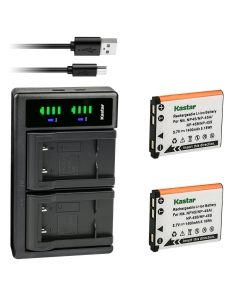 Kastar 2-Pack Battery and LTD2 USB Charger Compatible with Fujifilm NP-45 NP-45A NP-45B NP-45S, Fujifilm FinePix JV255 FinePix JV300 FinePix JV500 FinePix JX200 FinePix JX205 FinePix JX210