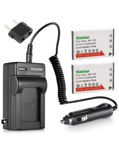 Kastar 2X Battery + Charger for Cas N-P20 & Exilim EX-M1 EX-M2 EX-M20 EX-S1 EX-S2 EX-S3 EX-S20EX-S600 EX-S770 EX-S880 EX-Z3 EX-Z4 EX-Z5 EX-Z6 EX-Z7 EX-Z8 EX-Z11 EX-Z60 EX-Z65 EX-Z70 EX-Z75 EX-Z77