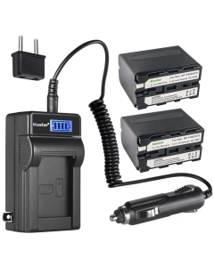 Kastar 2-Pack NP-F970 Battery and LCD AC Charger Compatible with DCR-TRV310 DCR-TRV315 DCR-TRV320 DCR-TRV410 DCR-TRV420 DCR-TRV49 DCR-TRV5 DCR-TRV510 DCR-TRV520 DCR-TRV525 DCR-TRV58 DCR-TRV620
