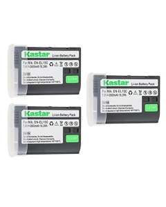 Kastar 3-Pack Battery Replacement for Nikon Z 5 Z5, Z 6 Z6 Z6 II, Z 7 Z7 Z7 II Z 7 Q3 Z7Q3, Z 8 Z8, 1V1, D500, D600, D610, D750, D780, D800 D800E, D810 D810A, D850, D7000, D7100, D7200, D7500 Camera