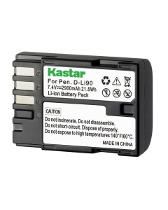 Kastar D-Li90 Battery 1-Pack Replacement for Pentax K-1, K-01, K-3, K-3 II, Pentax K-3 Mark III, K-5 K5, K-5 II, K-5 IIs, K-7 K7, Pentax 645D, 645Z IR, K-01, K-1, K-3 II, K-5 II, K-7 II DSLR Camera