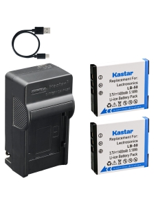 Kastar 2-Pack Battery and AC & USB-C Charger, Compatible with Lectrosonics LB-50, for SSM Transmitter IFBR1B Receiver Bodypack Audio Systems
