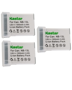 [Fully Decoded] Kastar Battery (3-Pack) for NB-13L NB13L CB-2LH and PowerShot G5 X, G7 X, G7 X Mark II, G9 X, G9 X Mark II, PowerShot SX620 HS, SX720 HS, SX730 HS, G1 X Mark III Camera