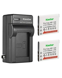 Kastar 2-Pack Battery and AC Wall Charger Replacement for Casio Exilim EX-ZS30, Exilim EX-ZS35, Exilim EX-S200, Exilim EX-S300, Exilim EX-Z31, Exilim EX-Z680, Exilim EX-Z690, Exilim EX-Z770 Cameras