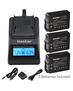 Kastar Ultra Fast Charger(3X Faster) Kit and Battery (3-Pack) for Nik EN-EL21, MH-28 Work with Nik 1 V2 Camera [Over 3X Faster Than a Normal Charger with Portable USB Charge Function]