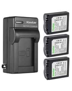Kastar 3-Pack Battery and AC Wall Charger Replacement for Panasonic Lumix DMC-FZ8S, Lumix DMC-FZ18, Lumix DMC-FZ18EBK, Lumix DMC-FZ18EG, Lumix DMC-FZ18EGK, Lumix DMC-FZ18EGS, Lumix DMC-FZ18GK Cameras