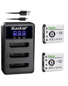 Kastar 2 Pack Battery and LCD Triple USB Charger Compatible with Panasonic WX-CH455 WX-SB100 WX-ST100 WX-ST300 DECT KX-TCA285 KX-TCA385 KX-UDT121 KX-UDT131 Attune II HD3 Communication System Headset