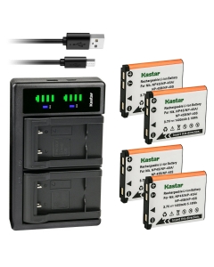 Kastar 4-Pack Battery and LTD2 USB Charger Compatible with Fujifilm NP-45 NP-45A NP-45B NP-45S, Fujifilm FinePix Z1010EXR FinePix Z2000EXR inst Mini 90 inst Share SP-2