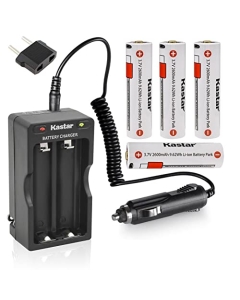 Kastar 4Pack Battery + Travel Charger Replacement for KLARUSS XT11S XT2C-FR XT11R A1 EP9 EP10 EP11 HL1 XT15, Nitecore Li-Ion Battery with Micro-USB NL1826R, Coast ZX850 Battery with Micro-USB