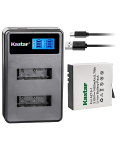 Kastar Battery 1 Pack and LCD Dual Charger for Xiaomi YI AZ16-1, Xiaomi YI AZ16-2 and Xiaomi Yi 4K, Xiaomi Yi 4K+, Xiaomi Yi Lite, Xiaomi YI 360 VR Action Camera