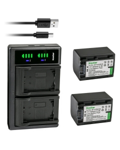 Kastar 2-Pack Battery and LTD2 USB Charger Replacement for Sony HDR-PJ650, HDR-PJ670, HDR-PJ710, HDR-PJ740, HDR-PJ760, HDR-PJ780, HDR-PJ790, HDR-PJ810, HDR-PJ820, HDR-PJ820E, HDR-TD10, HDR-TD20
