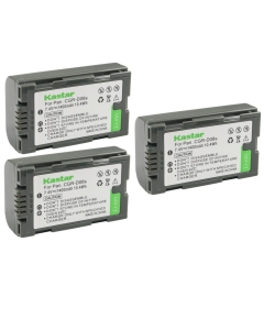 Kastar 3-Pack CGR-D08 Battery Replacement for Panasonic PV-BP8, PV-D401, PV-VM202, DZ-MX5000, VDR-M10, VDR-M20, AJ-PCS060G (Portable Hard Disk), AG-3DA1, AG-3DA1E, AG-3DA1P, AG-AC90 Camera