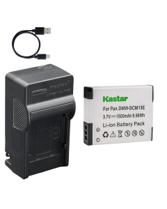 Kastar 1-Pack Battery and AC & USB-C Charger Compatible with BCM13 Camera for Panasonic Lumix FT5 FT6 FT7 TS5 TS6 TS7 TZ40 TZ55 TZ60 TZ70 ZS30 ZS40 ZS50 LZ40 Digital Camera