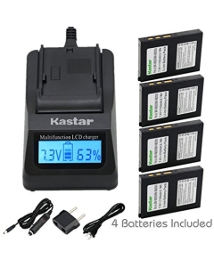 Kastar Ultra Fast Charger(3X faster) Kit and Battery (4-Pack) for BN-VM200 BN-VM200U work with JVC GZ-MC100 GZ-MC200 GZ-MC500 GZ-MC100EK GZ-MC200E GZ-MC500EK GZ-MC100EX GZ-MC200EX GZ-MC500EX GZ-MC100US GZ-MC200US GZ-MC500US Cameras [Over 3x faster than a 