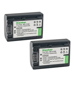 Kastar 2-Pack NP-FV50 Battery Replacement for Sony HDR-PJ510, HDR-PJ540, HDR-PJ580, HDR-PJ650, HDR-PJ670, HDR-PJ710, HDR-PJ740, HDR-PJ760, HDR-PJ780, HDR-PJ790, HDR-PJ810, HDR-PJ820, HDR-PJ820E Camera