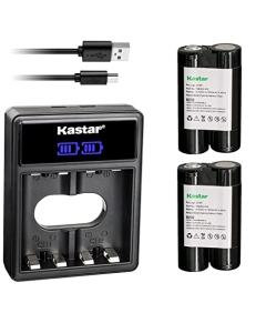 Kastar 2-Pack Battery and Dual Charger Compatible with Logitech 190264-0000, L-LC3 H-AA, L-LC3H-AA Battery, Logitech LX 700 LX700 Cordless Desktop Mouse, URC-LX700, M-BAK89B, RNH-006-1.8, 967418-0403