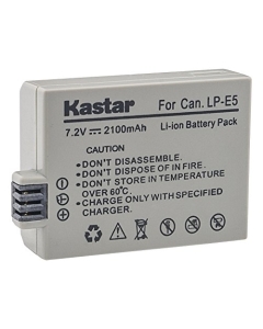 Kastar Battery (1-Pack) for LP-E5, LC-E5E Work with Canon EOS 450D, 500D, 1000D, Kiss F, Kiss X2, Kiss X3, Rebel XS, Rebel XSi, Rebel T1i Digital Cameras