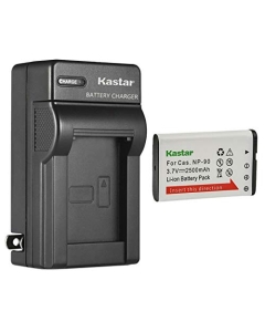 Kastar 1-Pack Battery and AC Wall Charger Replacement for Casio NP-90 NP-90DBA BC-90L, Casio Exilim EX-FH100, EX-FH100BK, Exilim EX-H10, Exilim EX-H15, Exilim EX-H20, EX-H20G, EX-H20GBK, EX-H20GSR