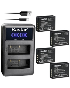 Kastar 4-Pack NP-W126S Battery + LED2 USB Dual Charger Replacement for Fujifilm X-PRO1 X-PRO2 X-PRO3 X-A1 X-A2 X-A3 X-A5 X-A7 X-A10 X-H1 X-M1 X-T1 X-T2 X-T3 X-T10 X-T20 X-T30 X-T30 II Camera