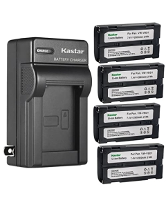 Kastar 4-Pack Battery and AC Wall Charger Replacement for Hitachi VM-H Series VM-H70E, VM-H575LA, VM-H635A, VM-H640A, VM-H650, VM-H650A, VM-H655LA, VM-H665LA, VM-H675LA, VM-H755, VM-H755LA, VM-H765LA