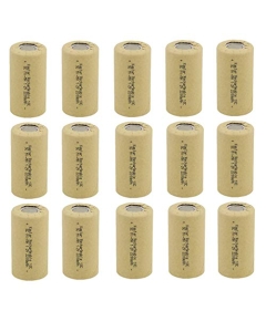 Kastar 15-Pack Nickel Metal Hydride (Ni-MH) Rechargeable Paper Wrapped Sub C SC Cell 1.2V 2200mAh Battery Flat Top Replacement for Any of 1000mAh ~ 2500mAh Ni-CD & Ni-MH Sub C SC Cells