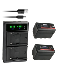 Kastar 2-Pack Battery NP-F780Exp and LTD2 USB Charger Compatible with Sony HDV-FX1 HDV-Z1 HVL-20DW HVL-20DW2 HVL-LBPA HVL-ML20 HVR-DR60 HVR-HD1000 HVR-M10 HVR-V1 HVR-Z1 HVR-Z5 HVR-Z7 HVR-AU1 Camera