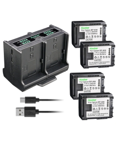 Kastar 4-Pack Battery and Quadruple Charger Compatible with Canon VIXIA HF S30, VIXIA HF S100, VIXIA HF S200, VIXIA HF10, VIXIA HF11, VIXIA HF20, VIXIA HF21, VIXIA HF100, VIXIA HF200 Camera