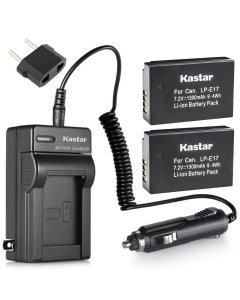 Kastar Battery 2-Pack + Charger Kit for Canon LP-E17 Battery LC-E17, LC-E17C Charger and Canon EOS M3, EOS Rebel T6i T7i T8i, EOS Rebel T6s, EOS 750D, EOS 760D, EOS 8000D, Kiss X8i Camera