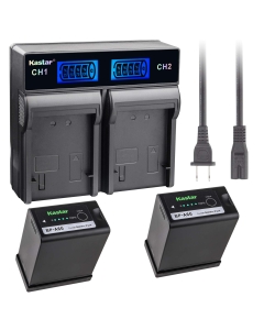 Kastar LCD Rapid Charger + 2Pcs Battery Replacement for Canon Battery BP-A30 BP-A60 and Canon EOS C200, EOS C200B, EOS C220B, EOS C300 Mark II PL, EOS C500, EOS C500 Mark II 6K, EOS C700, XF705 4K UHD