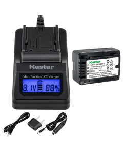 Kastar Fast Charger and Battery (2-Pack) Replacement for Panasonic VW-VBT190 and HC-V180 HC-V201 V210 V250 HC-V380 HC-V510 V520 V550 HC-V710 V720 V750 V770 HC-VX870 HC-VX981 HC-W580 W850 HC-WXF991