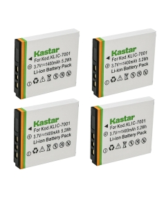 Kastar 4-Pack Battery Replacement for Rich HD-TD910, T-1200, T1200, ZUP-120, ZUP120, Rollei DA-101, DA101, Compactline 200, Kodak KLIC-7001 K7001 Battery, BenQ D-Li213 Battery
