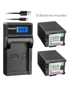 Kastar 2 Battery + LCD Charger Replacement for Canon BP-828 BP-820 VIXIA GX10 XF400 XF405 HFG30 HFG40 HF G50 HF G60 HFM32 HFM40 HFM400 HF20 HF200 HG20 HG21 XA10 XA20 XA25 XA30 XA35 XA40 XA45 XA50 XA55