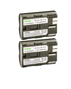 Kastar Battery (2-Pack) for Canon BP-511, BP-511A work with Canon EOS 5D, 10D, 20D, 20Da, 30D, 40D, 50D, 300D, D30, D60, Rebel, PowerShot G1, G2, G3, G3X, G5, G6, Pro 1, Pro 90, Pro 90 IS, FV10, FV100, FV2, FV20, FV200, FV30, FV300, FV40, FV400, FV50, FVM