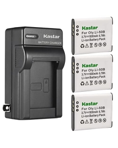 Kastar 3-Pack Battery and AC Wall Charger Replacement for Panasonic HX-WA30A, HX-WA30D, HX-WA30GK, HX-WA30K, HX-WA30W, Pentax Optio WG-5 GPS, WG-10, WG-20, WG-30, WG-40, WG-50, WG-60, WG-70 WG-80