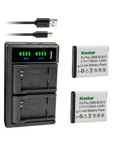 Kastar 2-Pack Battery and LTD2 USB Charger Compatible with Panasonic DMW-BCN10 DMW-BCN10E, DMW-BCN10GK DMW-BCN10PP Battery, Panasonic DMC-LF1, Panasonic DMC-LF1K, Panasonic DMC-LF1W Digital Cameras