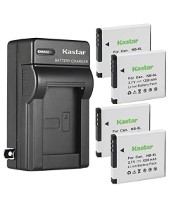 Kastar 4-Pack Battery and AC Wall Charger Replacement for Canon NB-8L NB8L, NB-8LH NB8LH Battery, Canon CB-2LA, CB-2LAE Charger, Canon PowerShot A3150 IS, PowerShot A3200 IS, PowerShot A3300 IS Camera