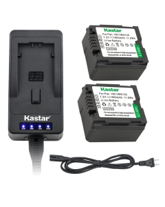 Kastar LED Super Fast Charger & Camcorder Battery X2 Replacement for Panasonic VW-VBG130 AG-AC7 AF100 AG-HMC40 AG-HMC80 AG-HMC150 HDC-HS250 HDC-HS300 HDC-HS700 HDC-SD600 HDC-SD700 HDC-SDT750 HDC-TM300