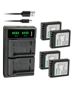 Kastar 4-Pack CGA-S002 Battery and LTD2 USB Charger Compatible with Panasonic CGR-S002 CGR-S002A CGR-S002E DMW-BM7 Battery, DE-994A DE-A44 Charger, Lumix DMC-FZ15 Lumix DMC-FZ15K Lumix DMC-FZ15P