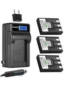 Kastar 3-Pack NB-3L Battery and LCD AC Charger Compatible with Canon PowerShot 100, PowerShot 20, Digital IXUS 700, Digital IXUS 750, Digital IXUS i, Digital IXUS i5, Digital IXUS II, Digital IXUS Iis