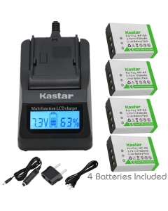 Kastar Ultra Fast Charger Kit and Battery (4-Pack) for Fujifilm NP-85, BC-85, BC-85A and FinePix S1, FinePix SL240, FinePix SL260, FinePix SL280, FinePix SL300, FinePix SL305, FinePix SL1000 Camera