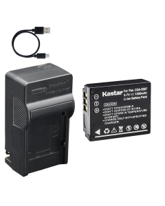 Kastar 1-Pack Battery and AC & USB-C Charger, Compatible with Panasonic CGA-S007 CGR-S007 DMW-BCD10 Batteries and Lumix DMC-TZ1 TZ2 TZ3 TZ4 TZ5 TZ11 TZ15 TZ50 Cameras